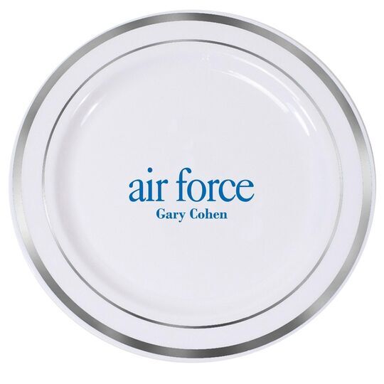 Big Word Air Force Premium Banded Plastic Plates
