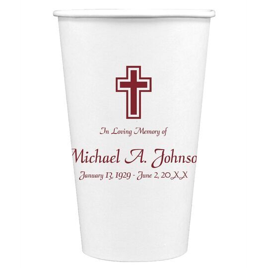 Memorial Cross Paper Coffee Cups