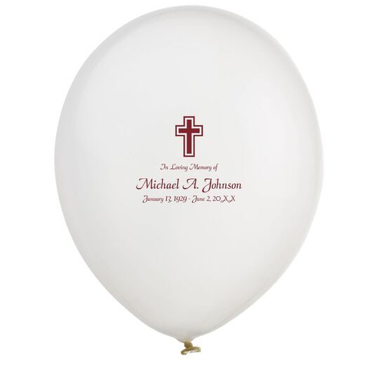 Memorial Cross Latex Balloons