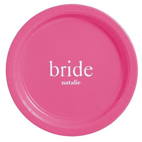 Big Word Bride Paper Plates