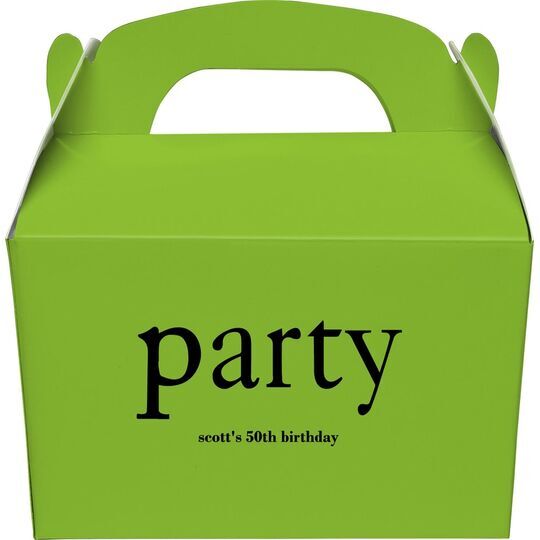 Big Word Party Gable Favor Boxes