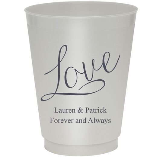 Expressive Script Love Colored Shatterproof Cups