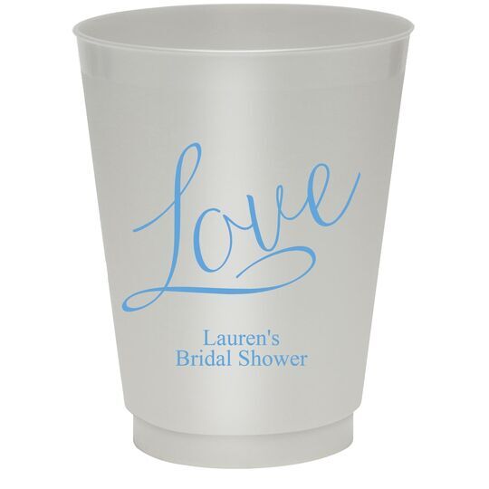 Expressive Script Love Colored Shatterproof Cups