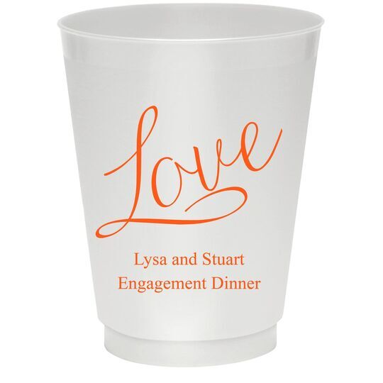 Expressive Script Love Colored Shatterproof Cups