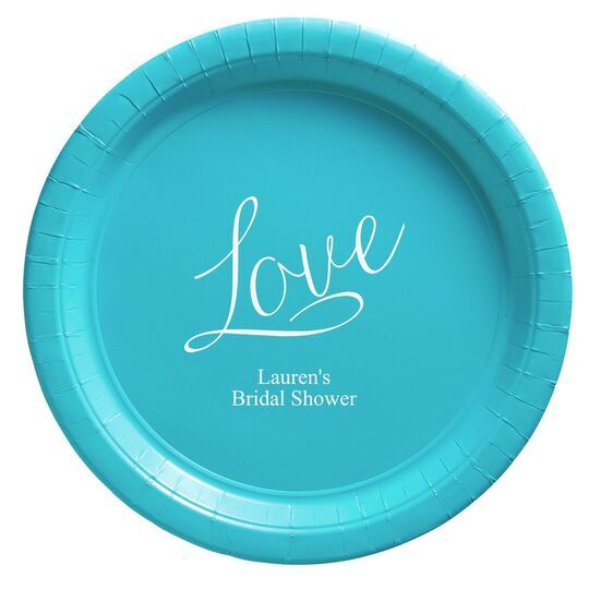 Expressive Script Love Paper Plates