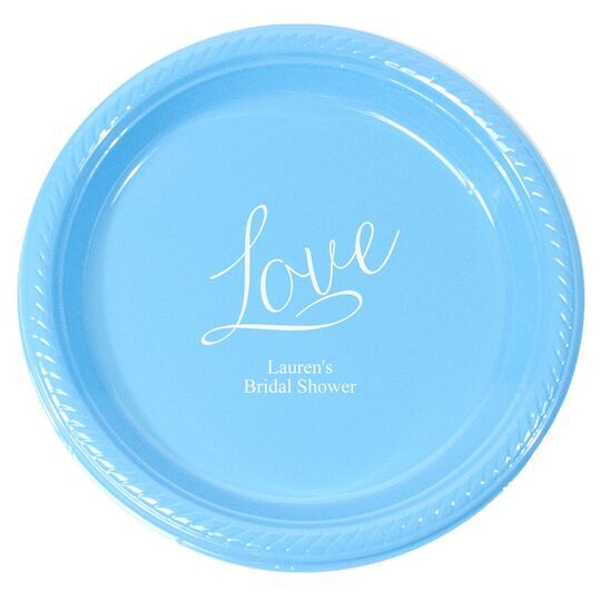 Expressive Script Love Plastic Plates