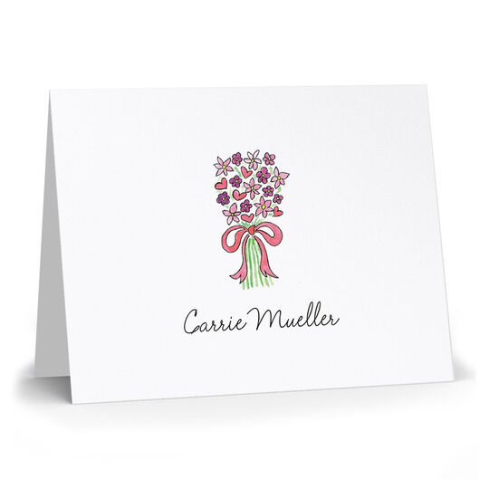Bouquet Pink Folded Note Cards