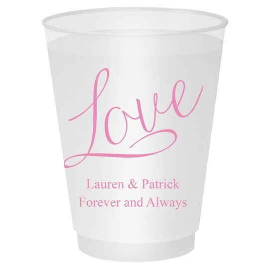 Expressive Script Love Shatterproof Cups