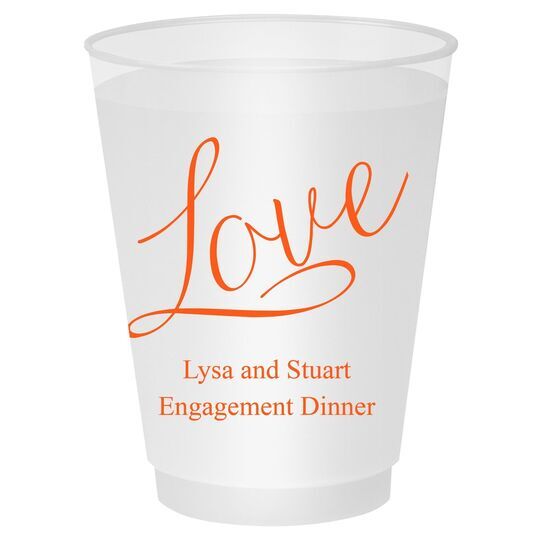 Expressive Script Love Shatterproof Cups