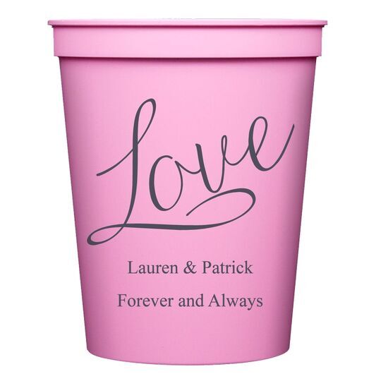 Expressive Script Love Stadium Cups