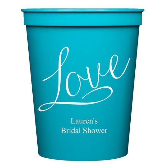 Expressive Script Love Stadium Cups