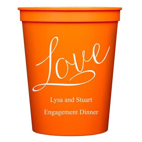 Expressive Script Love Stadium Cups