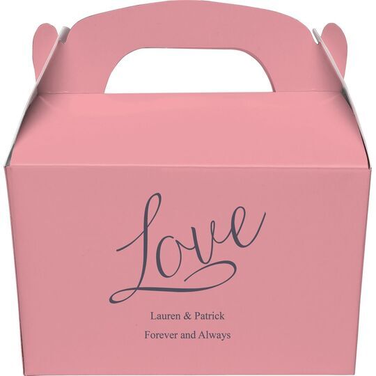 Expressive Script Love Gable Favor Boxes