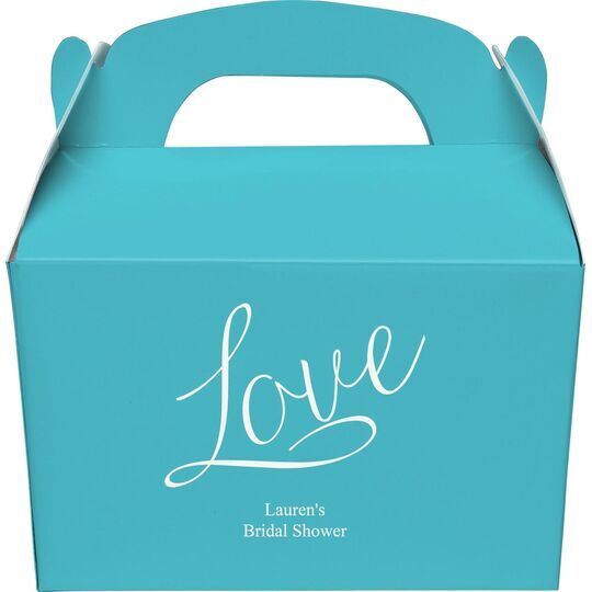 Expressive Script Love Gable Favor Boxes