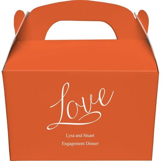 Expressive Script Love Gable Favor Boxes