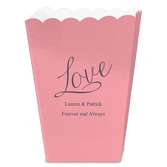 Expressive Script Love Mini Popcorn Boxes