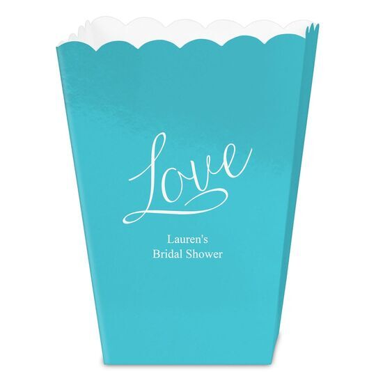 Expressive Script Love Mini Popcorn Boxes
