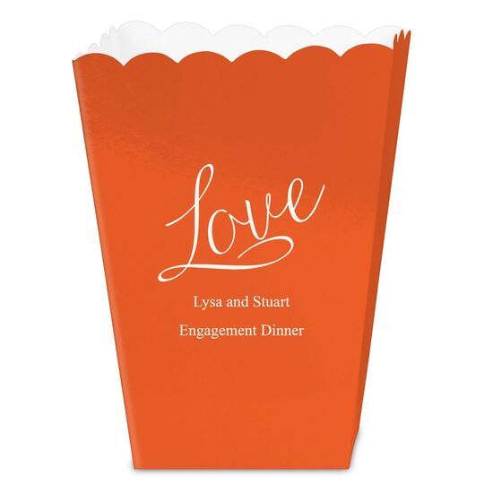 Expressive Script Love Mini Popcorn Boxes