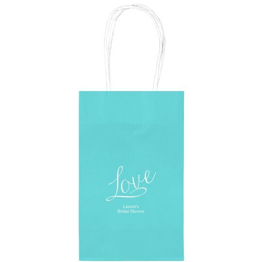 Expressive Script Love Medium Twisted Handled Bags