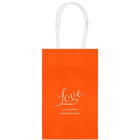 Expressive Script Love Medium Twisted Handled Bags