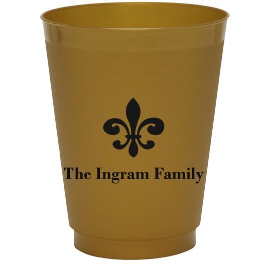 Traditional Fleur-de-Lis Colored Shatterproof Cups