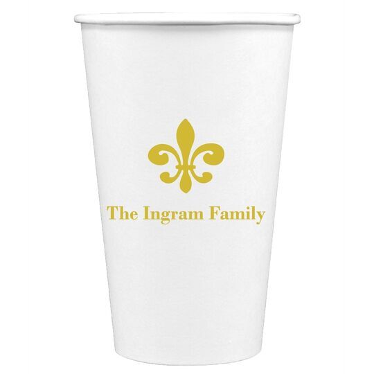 Traditional Fleur-de-Lis Paper Coffee Cups