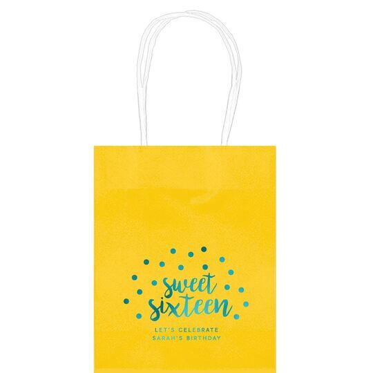 Confetti Dots Sweet Sixteen Mini Twisted Handled Bags