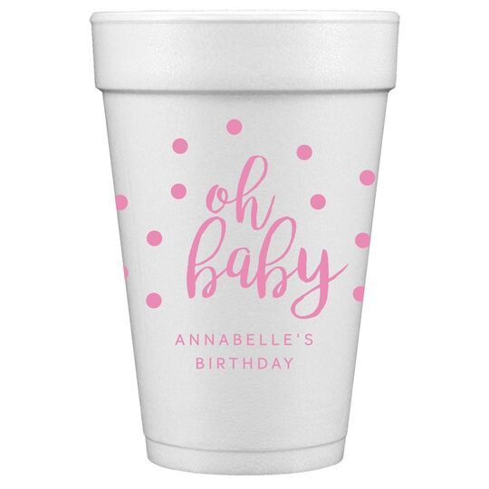Confetti Dots Oh Baby Styrofoam Cups