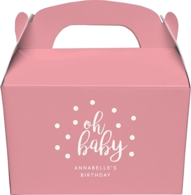 Confetti Dots Oh Baby Gable Favor Boxes