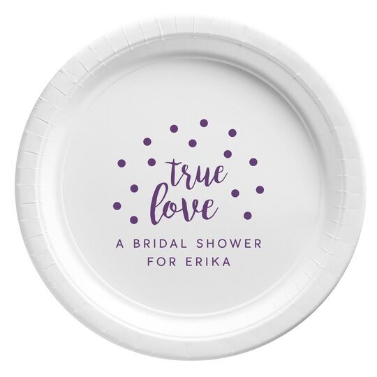 Confetti Dots True Love Paper Plates