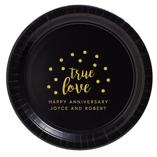 Confetti Dots True Love Paper Plates