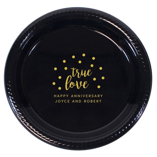 Confetti Dots True Love Plastic Plates