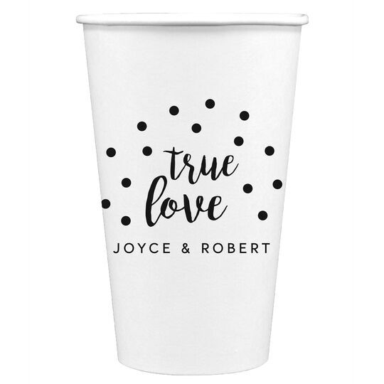 Confetti Dots True Love Paper Coffee Cups