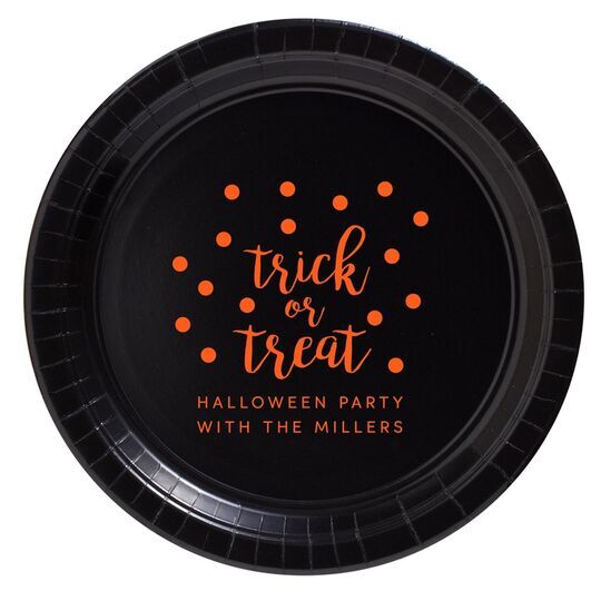 Confetti Dots Trick or Treat Paper Plates