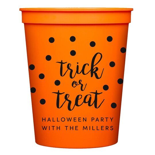 Confetti Dots Trick or Treat Stadium Cups