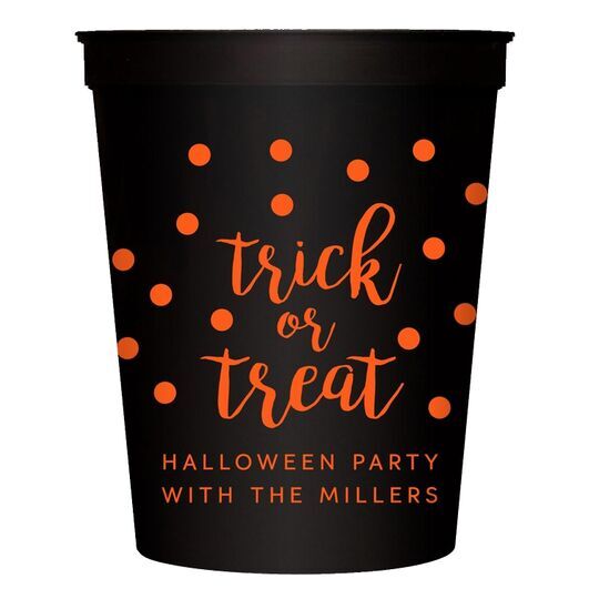 Confetti Dots Trick or Treat Stadium Cups