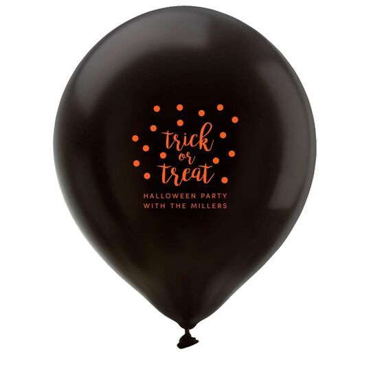 Confetti Dots Trick or Treat Latex Balloons