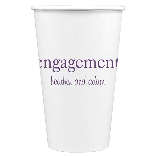 Big Word Engagement Paper Coffee Cups