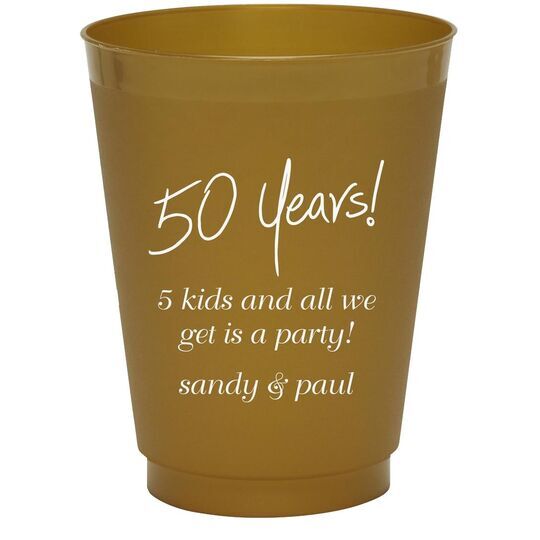 Fun 50 Years Colored Shatterproof Cups