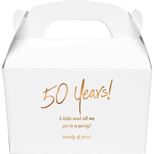 Fun 50 Years Gable Favor Boxes