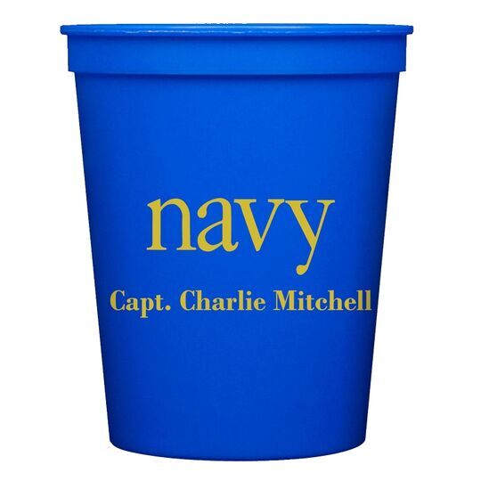 Big Word Navy Stadium Cups