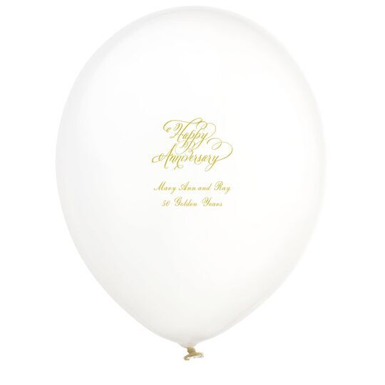 Elegant Happy Anniversary Latex Balloons