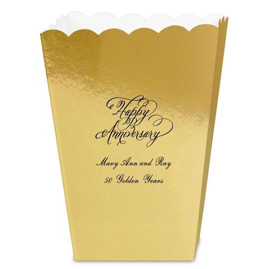 Elegant Happy Anniversary Mini Popcorn Boxes