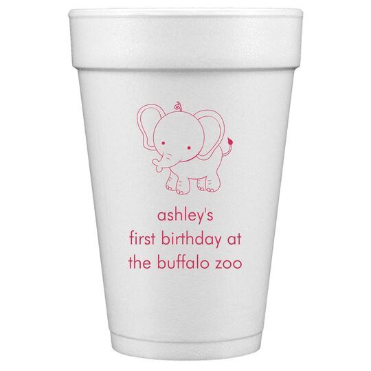 Sweet Elephant Styrofoam Cups