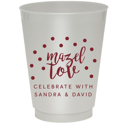 Confetti Mazel Tov Colored Shatterproof Cups