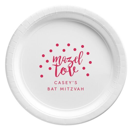 Confetti Mazel Tov Paper Plates