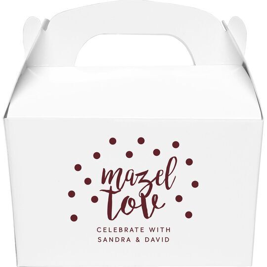 Confetti Mazel Tov Gable Favor Boxes