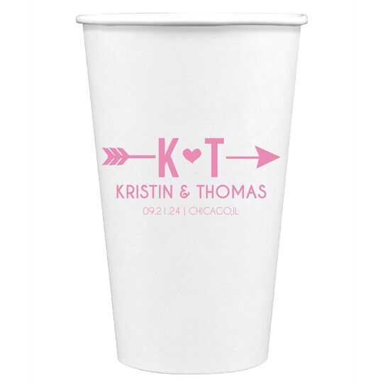 Cupid's Arrow Paper Coffee Cups