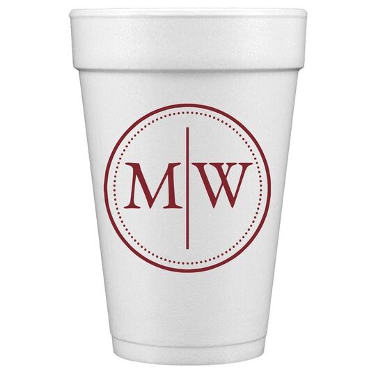 Dotted Circle Duogram Styrofoam Cups