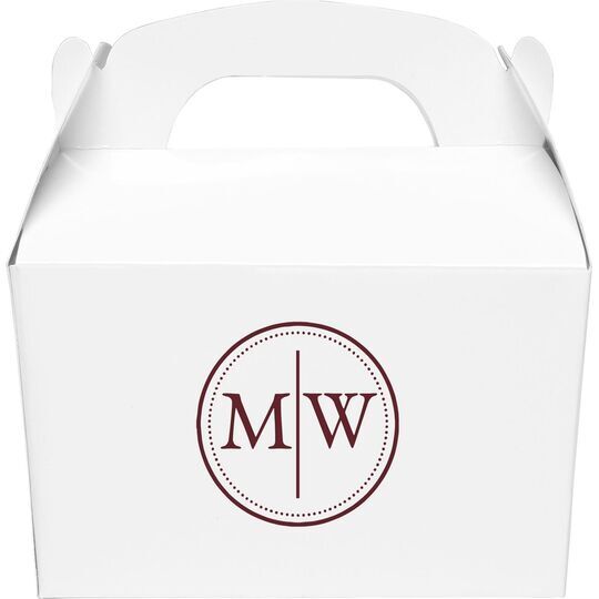 Dotted Circle Duogram Gable Favor Boxes